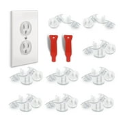 Baby Proof Me Outlet Covers and Removal Tool, Clear Plug Covers for Shock Prevention, 48-Pack