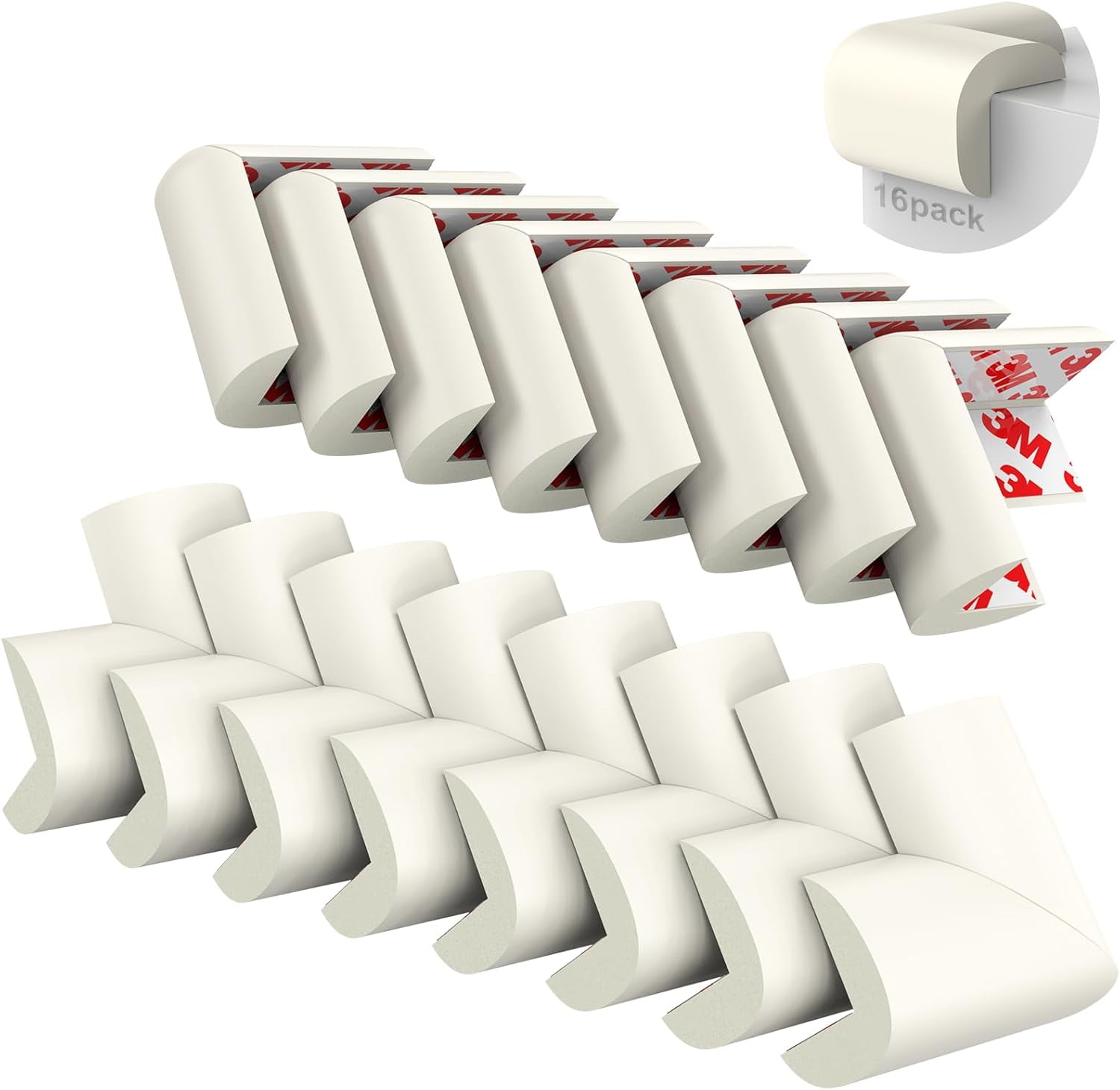 Baby Proofing Corner Guards, 16 Pack PreTaped Table Corner Protector