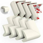 Baby Proofing Corner Guards, 16 Pack Pre-Taped Table Corner Protector for Baby, Soft Rubber Foam Furniture Corner Bumper Guards for Fireplace, Table, Stair, Cabinet (White)