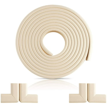 Baby Proofing Edge and Corner Guard Protector Set - 16.5 feet, 8 Corners - Safety Bumpers - Child Proof Furniture and Tables - Pre-Taped Corner Cushions - White