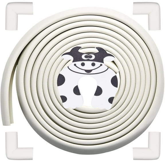 Baby Proofing Edge and Corner Guards, Safety Furniture Bumper with 3M Double-Sided Tape, Child Corner Protector for Fireplace, Table, Stair, Cabinet, Mothers Day(Beige White)