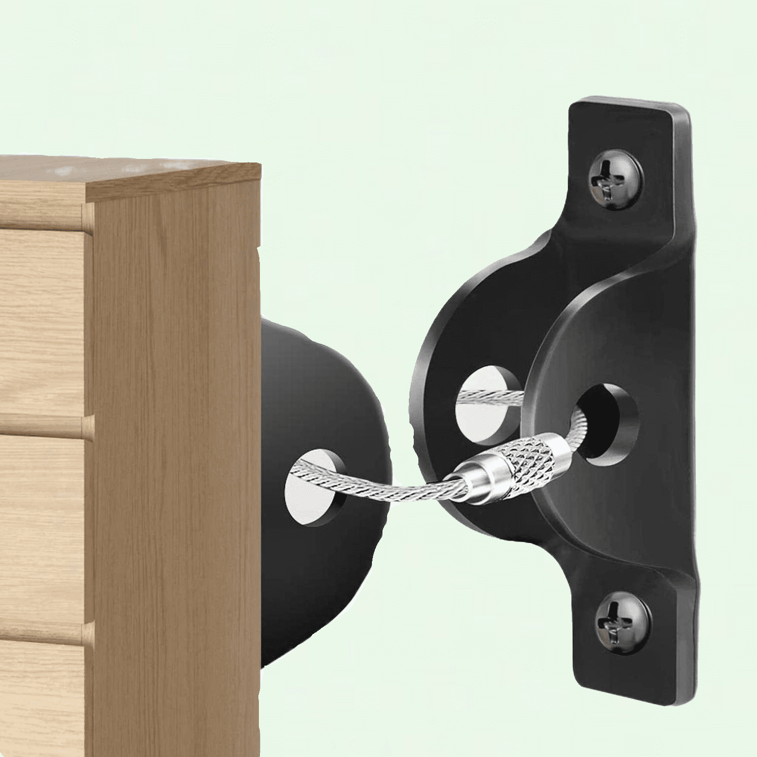 Baby Proofing Furniture Anchors, Set of 6 Antitip Metal Wall Anchor