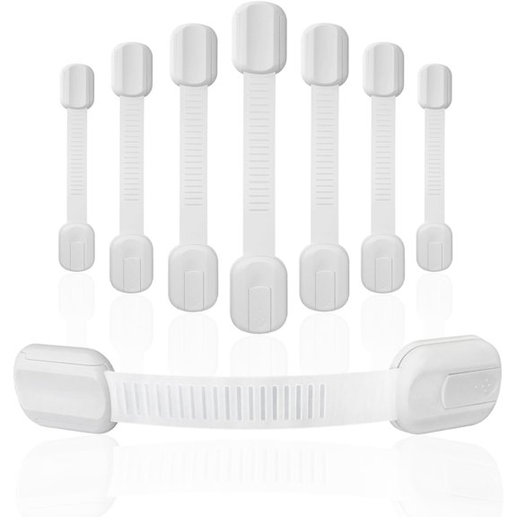 Baby Protection Belt Lock With 10 Pieces Suitable For Cabinet Drawers Refrigerators Dishwashers Cabinets Toilet Seats Ovens Trash Cans Quick And Convenient Installation