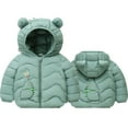 thumbnail image 1 of Baby Puffer Jacket Boys Girls Cute Bear Ears Down Hooded Coat Zipper Warm Padded Jackets Long Sleeve Soft And Comfort Windproof Snowsuit Fall And Winter Outdoor Clothes, 1 of 3