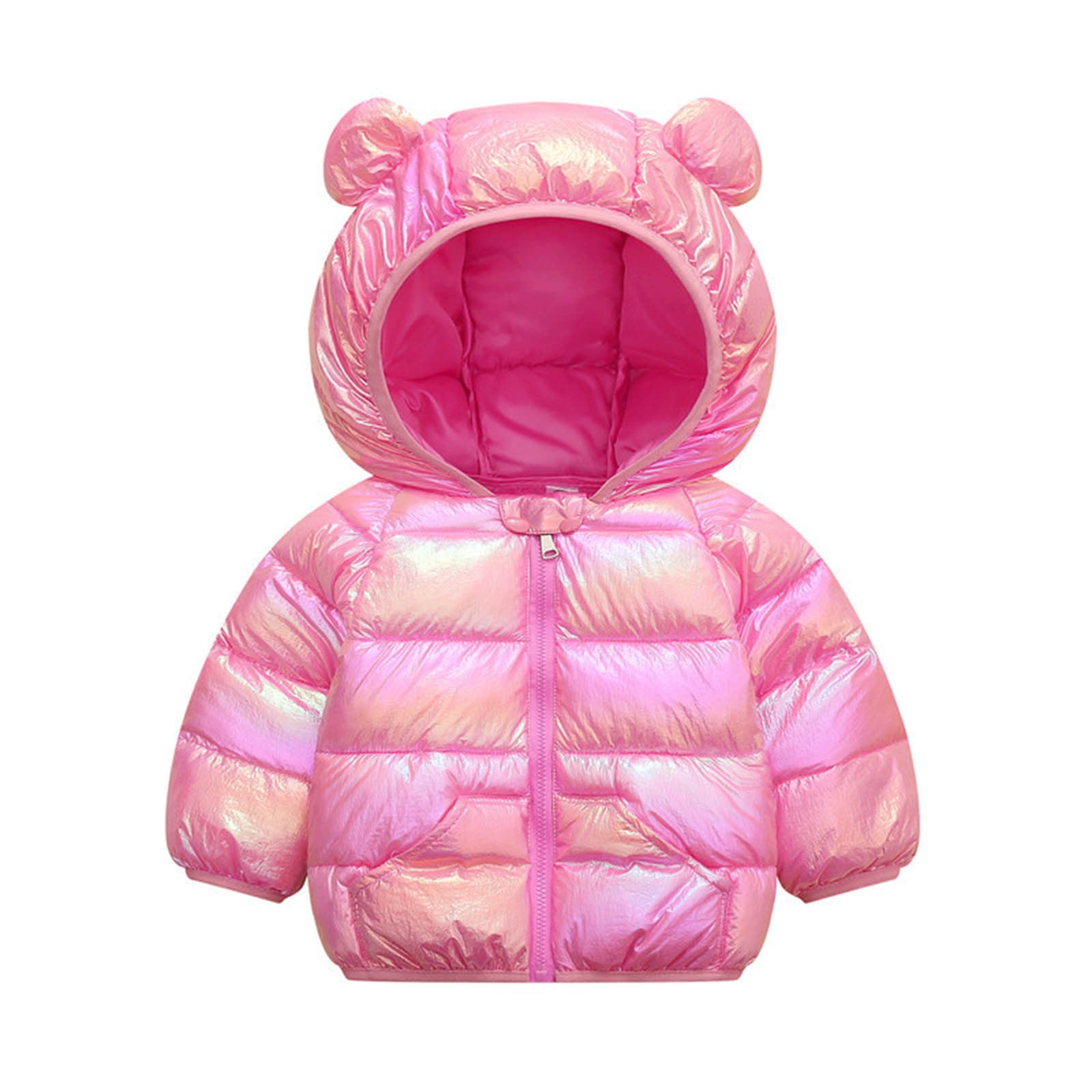 Baby Puffer Jacket Winter Hooded Coat For Boys Girls Clearance Sale Toddler Kids Baby Boys Girls Fashion Cute Solid Color Colorful Windproof Padded