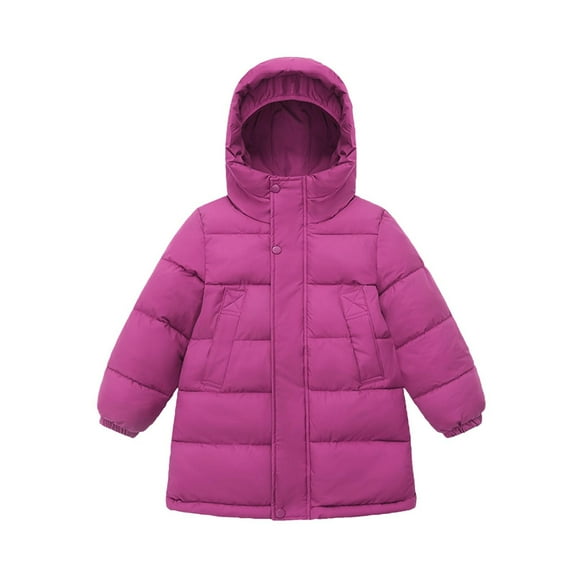 Baby Puffer Jacket Winter Hooded Coat Padded Jacket Lightweight Outerwear Boys Girls Outfits Hot Pink 5-6 Years
