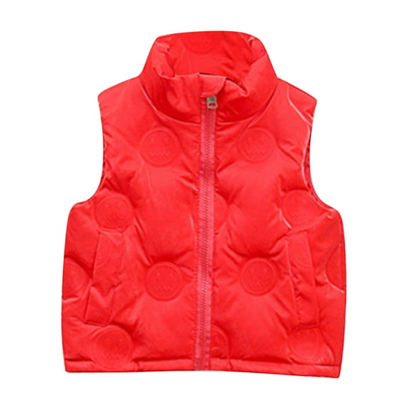 Baby Puffer Vest Boys Girls Solid Color Warm Waistoat Coat Crewneck Windproof Down Jacket Zipper Down Padded Clothes Sleeveless Outerwear Top Fall And Winter Outwear