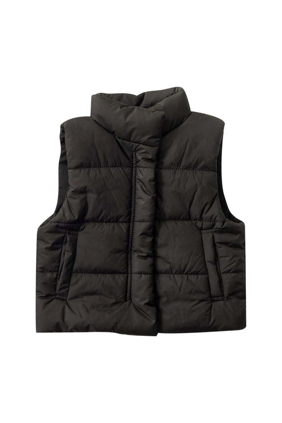 Baby Puffer Vest Girl Boy Heavyweight Sleeveless Jacket Zipper Up Padded Warm Vests Solid Color Waistcoat Winter Outwear Outfits,6-12 Months