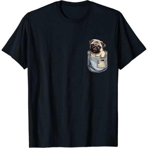 Baby Pug In A Pocket Dog Breeder Pet Trainer Puppy Lover T-Shirt