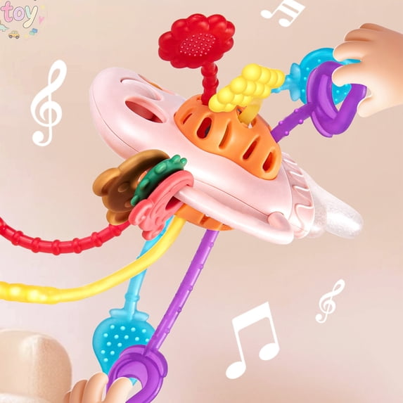 Pustractic Hand Baby Pull String Sensory Toy, Infant Hand Training Montessori Activity ...