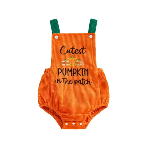 Baby Pumpkin Cute Embroidered Crawl Romper For Boys Girls Halloween Costume Soft