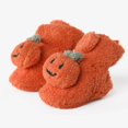 thumbnail image 1 of Baby Pumpkin Slippers, Warm Fuzzy Newborn Booties for Boys Girls, Soft Sole Infant Walking Shoes, Halloween Winter Cozy Crib Shoes, 1 of 6