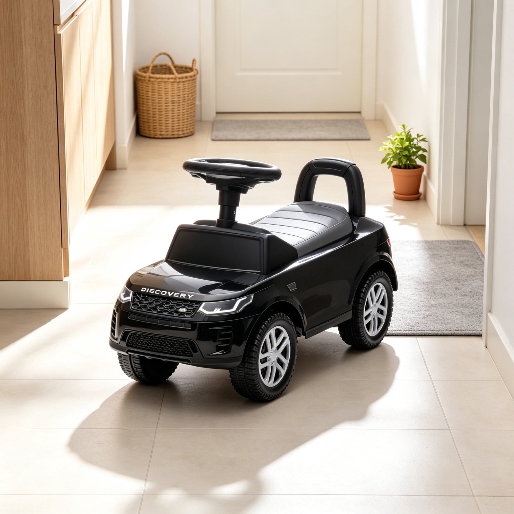 Baby Push Car for Toddlers, Under Seat Storage Ride-On Toy, 18-36 Months, Black