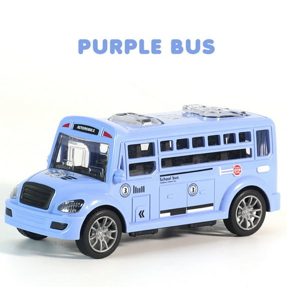Baby Puzzle Assembly Kit, Children's Toys, Inertial Toy Car Model Bus with Openable Doors, Multi-Color Plastic Material, Small Size 13x5.5x6cm, Suitable for Kids Above 3 Years Old