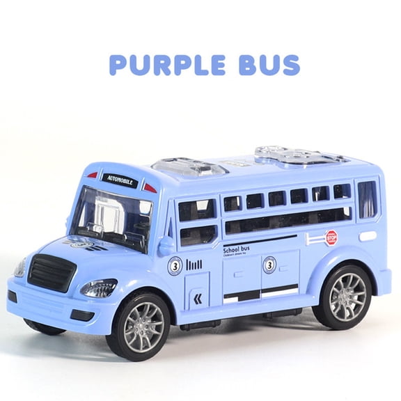 Baby Puzzle Assembly Kit, Children's Toys, Inertial Toy Car Model Bus with Openable Doors, Multi-Color Plastic Material, Small Size 13x5.5x6cm, Suitable for Kids Above 3 Years Old