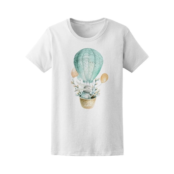 Baby Rabbit In Hot Air Balloon Tee Women's -Image by Shutterstock