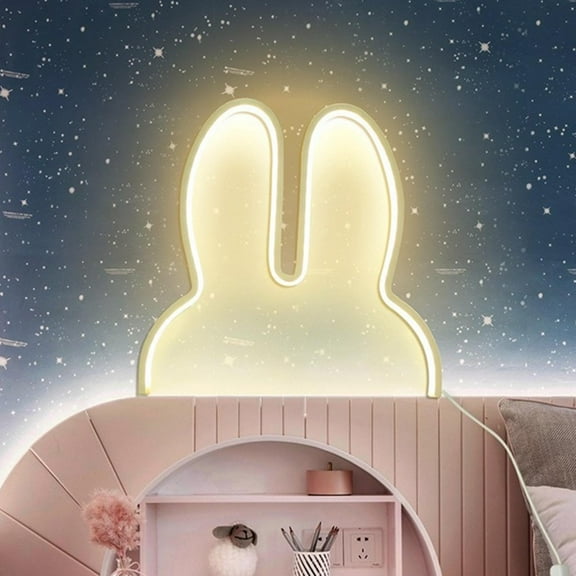 Baby Rabbit Night Lights USB Powered Desk Lamps Children Kid Holiday Gift Decor Night Lamp - 29x30CM