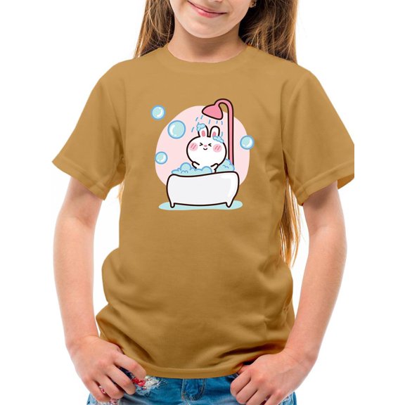 Baby Rabbit Taking A Bath T-Shirt Juniors -Image by Shutterstock, Small
