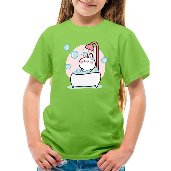 Baby Rabbit Taking A Bath T-Shirt Juniors -Image by Shutterstock, x-Small