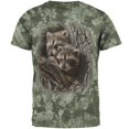 thumbnail image 1 of Baby Raccoons Tight Fit Mens T Shirt Crackle Moss Tie Dye X-LG, 1 of 1