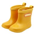 thumbnail image 1 of Baby Rain Boots Toddler Kids Waterproof Shoes Boys Girls Cute Play Boots,Yellow,5 Toddler, 1 of 8