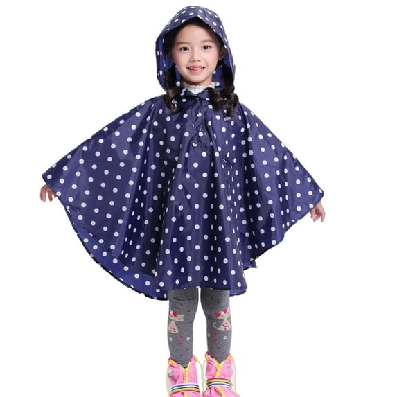 Baby Rain Jacket Toddler Kids Solid Hooded Raincoat Boys and Girls Cartoon 3D Ponchos Waterproof Rain Jacket Girls Rain Jacket Dark Blue 3 Years-5 Years