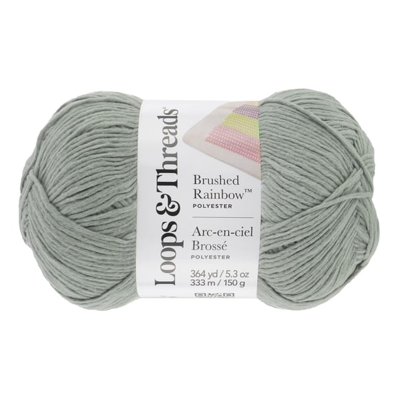 Baby Rainbow Yarn by Loops & Threads - Yarn for Knitting - Crochet - Weaving - and Arts & Crafts - Neutral Gray - Polyester - 5.3 oz