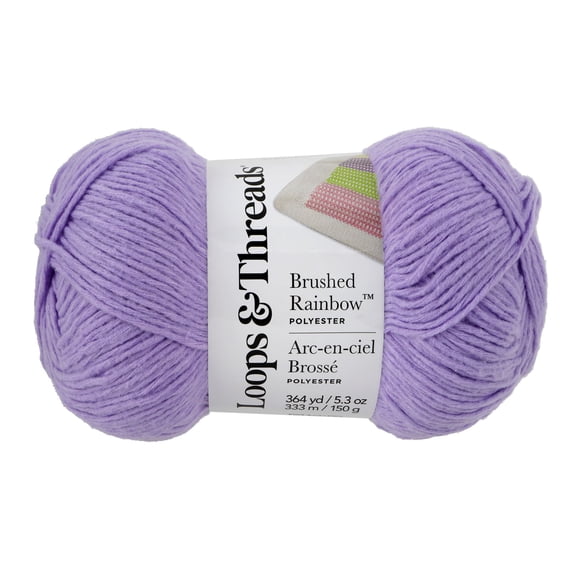Baby Rainbow Yarn by Loops & Threads - Yarn for Knitting - Crochet - Weaving - and Arts & Crafts - Orchid - Polyester - 5.3 oz