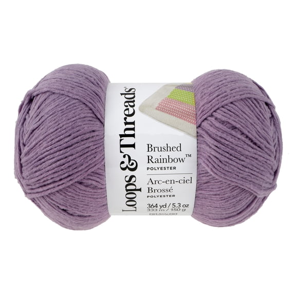 Baby Rainbow Yarn by Loops & Threads - Yarn for Knitting - Crochet - Weaving - and Arts & Crafts - Purple Ash - Polyester - 5.3 oz