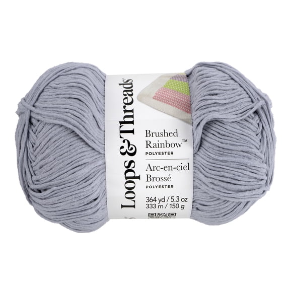 Baby Rainbow Yarn by Loops & Threads - Yarn for Knitting - Crochet - Weaving - and Arts & Crafts - Silver Dollar - Polyester - 5.3 oz