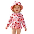 thumbnail image 1 of Baby Rash Guard Swimsuit Boy Girl with Sun Hat Short Sleeve One Piece Zipper Sunsuit Toddler Swimwear Long Sleeve Piece Swimsuit With Hat Baby Toddler, 1 of 6