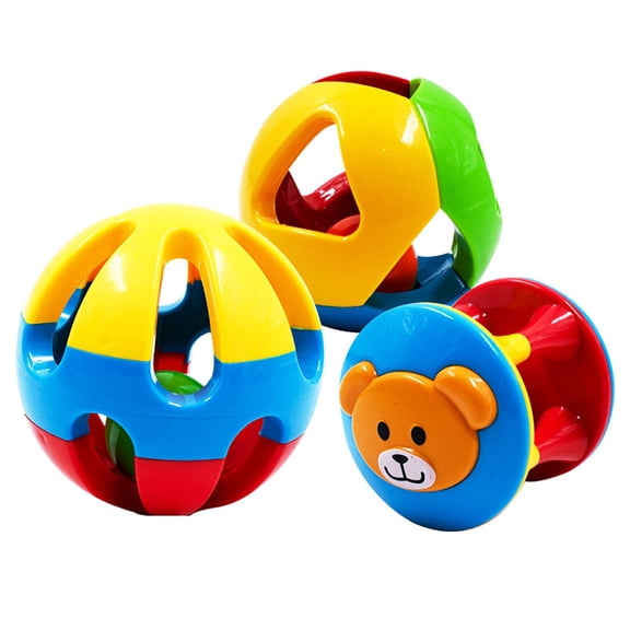 Baby Rattle Balls, Sensory Toys for 3-6 Months Olds, Textured Easy-Grasp Rattle Balls