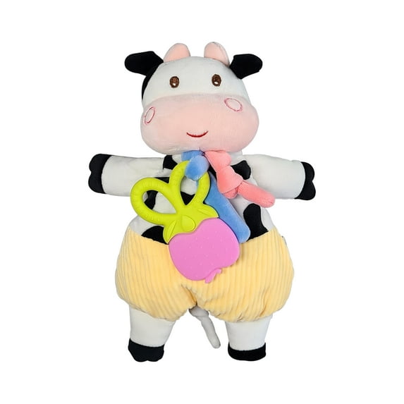 Baby Rattle Teeth Grinding Doll Cry Tear Cartoon Animal Pacifier - Cow