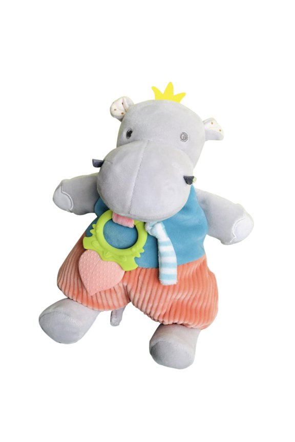 Baby Rattle Teeth Grinding Doll Cry Tear Cartoon Animal Pacifier - Hippo
