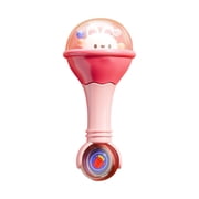 Baby Rattle Toy 0-6 Months Soft Grip Teether with Sound Effects Early Education Sensory Development Musical Enlightenment Gift for NewbornsPink