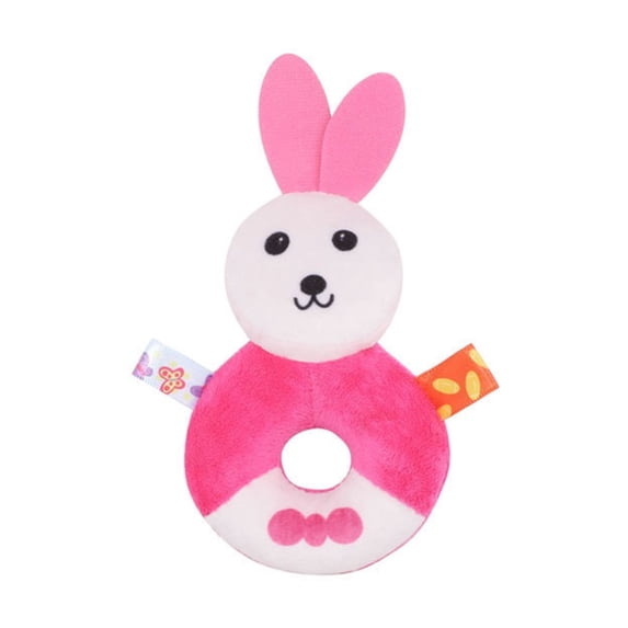 Baby Rattle Toys 0-6 Months - Plush Circle Sensory Rattle with High Contrast Visual Patterns for Newborn Infant Development - Shower Gift Set