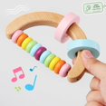 thumbnail image 1 of Baby Rattle Wooden Orff Instrument Rattle Toy Set for Infants 0-12 Months Easy-Grip Grasping Sensory Toy, BPA Free ,Rattle Fine Motor Skill Developmental Toy Baby Shower Gift Khaki, 1 of 7