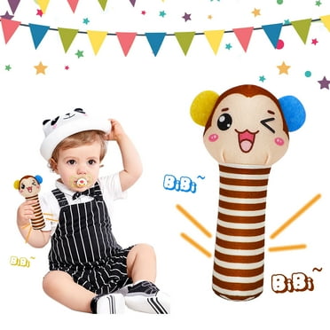 Baby Rattles Baby Soft Rattles Shaker Developmental Hand Baby Toys Cute Stuffed Animal With Sound for 3 - 12 Months Gift