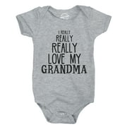 Baby Really Really Love My Grandma Cute Funny Infant Shirt Newborn outfit Shower