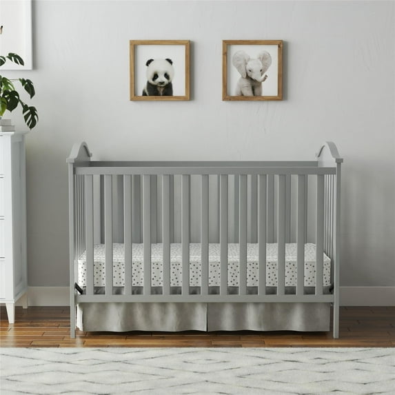 Baby Relax Adele 3-in-1 Convertible Crib, Light Gray