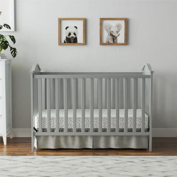 Baby Relax Adele 3-in-1 Convertible Crib, Light Gray