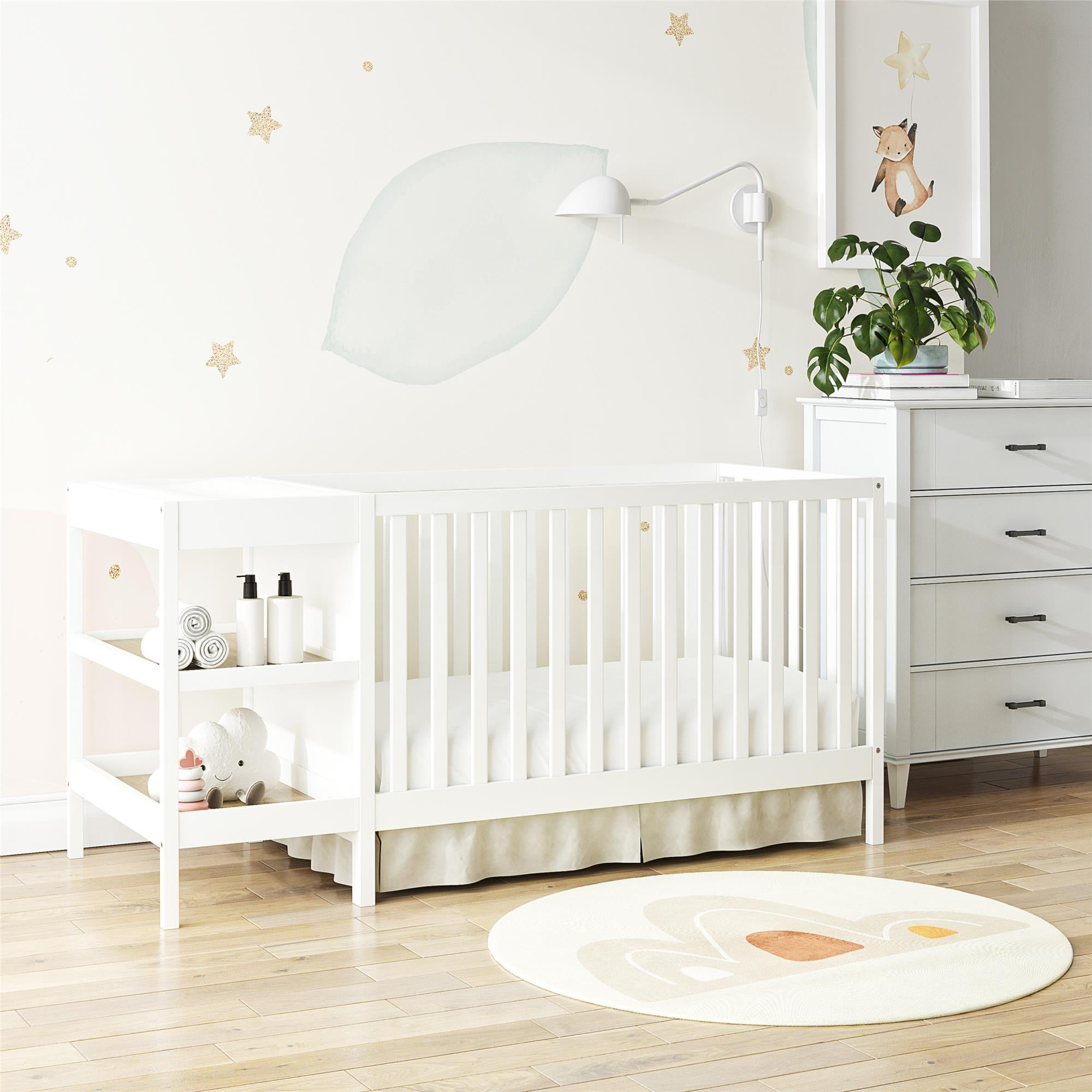 White Pine 3-in-1 Convertible Crib and Changer Combo