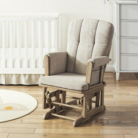 Baby Relax Harmony Glider Rocker Nursery Chair, Taupe Microfiber