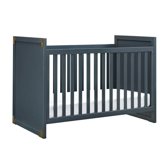 Baby Relax Miles 2-in-1 Convertible Crib for Nursery, Graphite Blue
