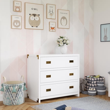 Baby Relax Miles 3-Drawer Dresser, Nursery Storage, White