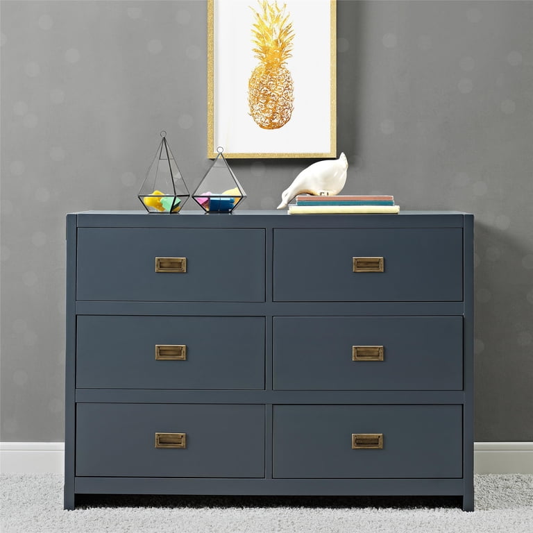 navy blue nursery dresser Baby Relax Miles 6-Drawer Dresser