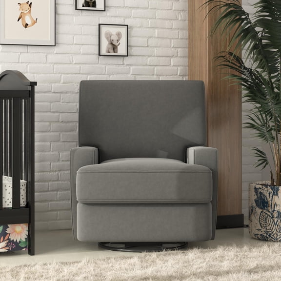 Baby Relax Rylan 4-in-1 Swivel Glider Rocker Recliner Chair, Gray
