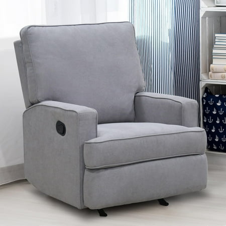 Baby Relax Salma 2-in-1 Rocker Recliner Chair, Gray Velvet