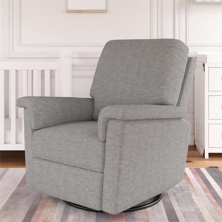 Baby Relax Terrin Swivel Glider Nursery Recliner, Light Gray