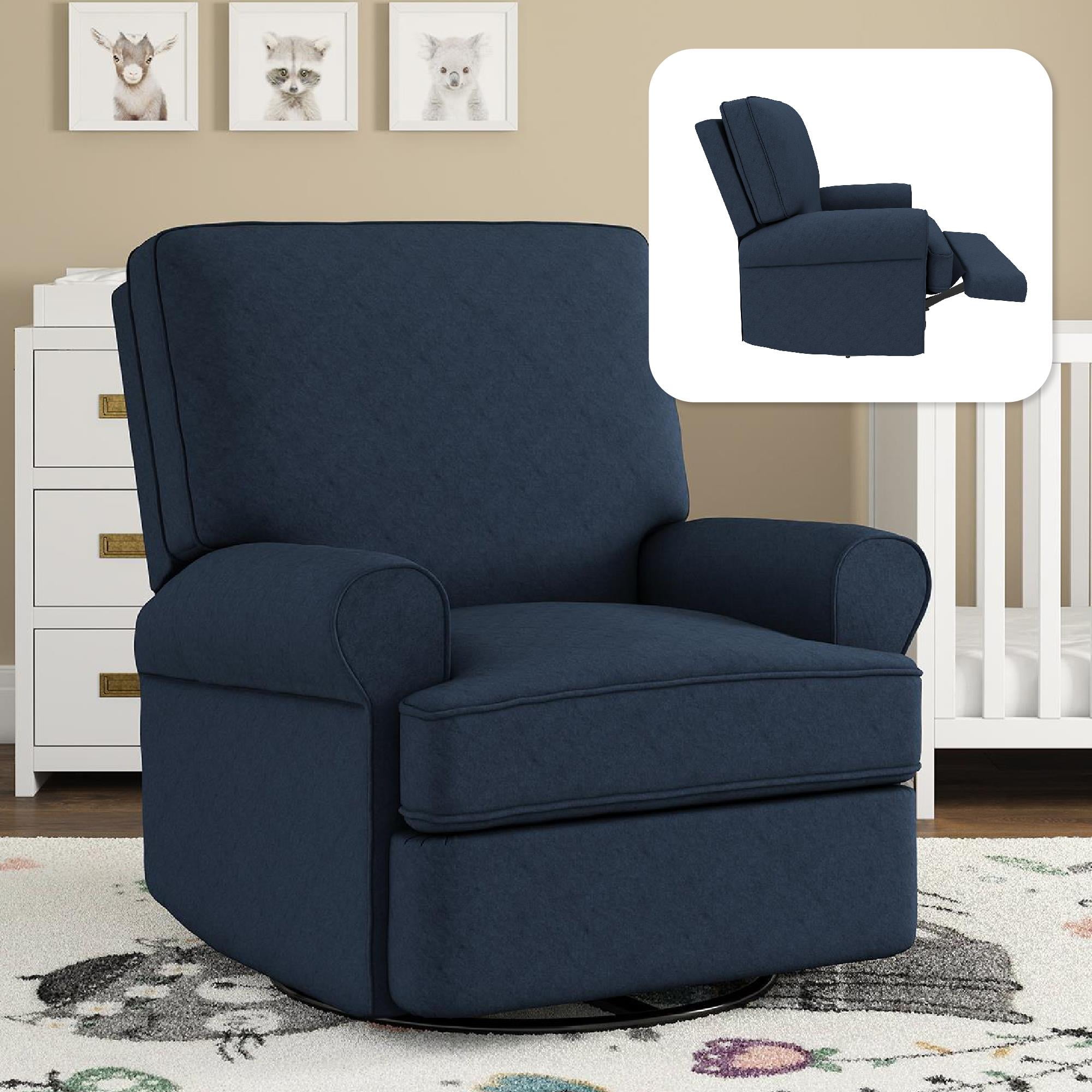 Baby Relax Tiana Nursery Swivel Glider Recliner Chair Navy